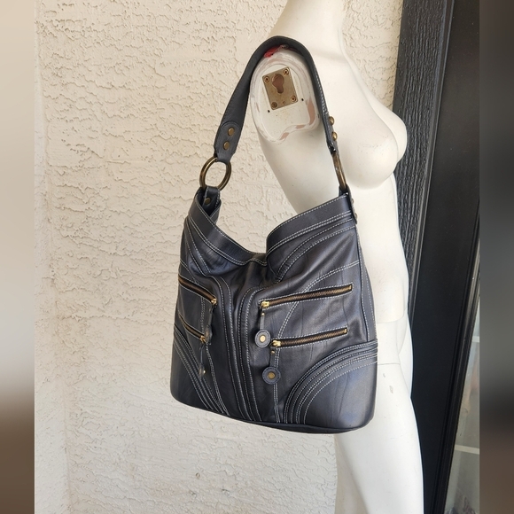 ISABELLA FIORE SUPER SOFT LEATHER HOBO BIG BAG - Picture 4 of 12